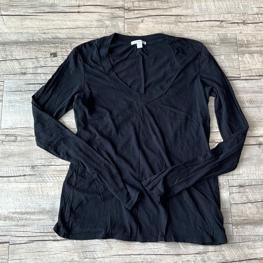 James Perse Long Sleeve V-Neck T-Shirt, Size 3